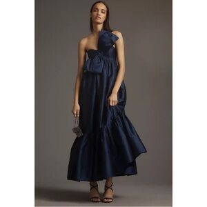 Atsu Sally Bow Midi Dress- Navy